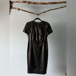 Calvin Klein short sleeve faux leather dress